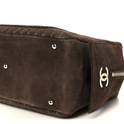 Chanel Suede Vertical Quilted Bowler Brown 11 of 11
