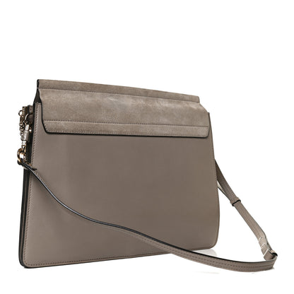 Chloe Calfskin Suede Medium Faye Shoulder Bag Motty Grey 3 of 15