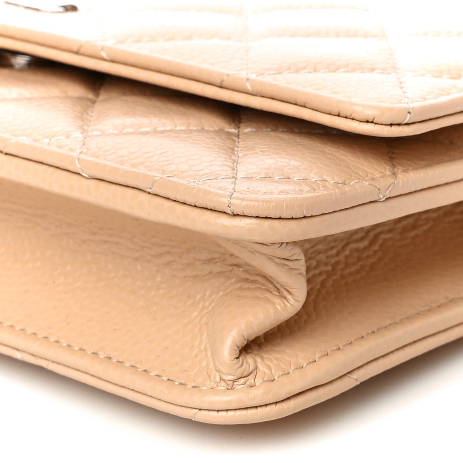 Chanel Caviar Quilted Wallet On Chain WOC Beige 10 of 11