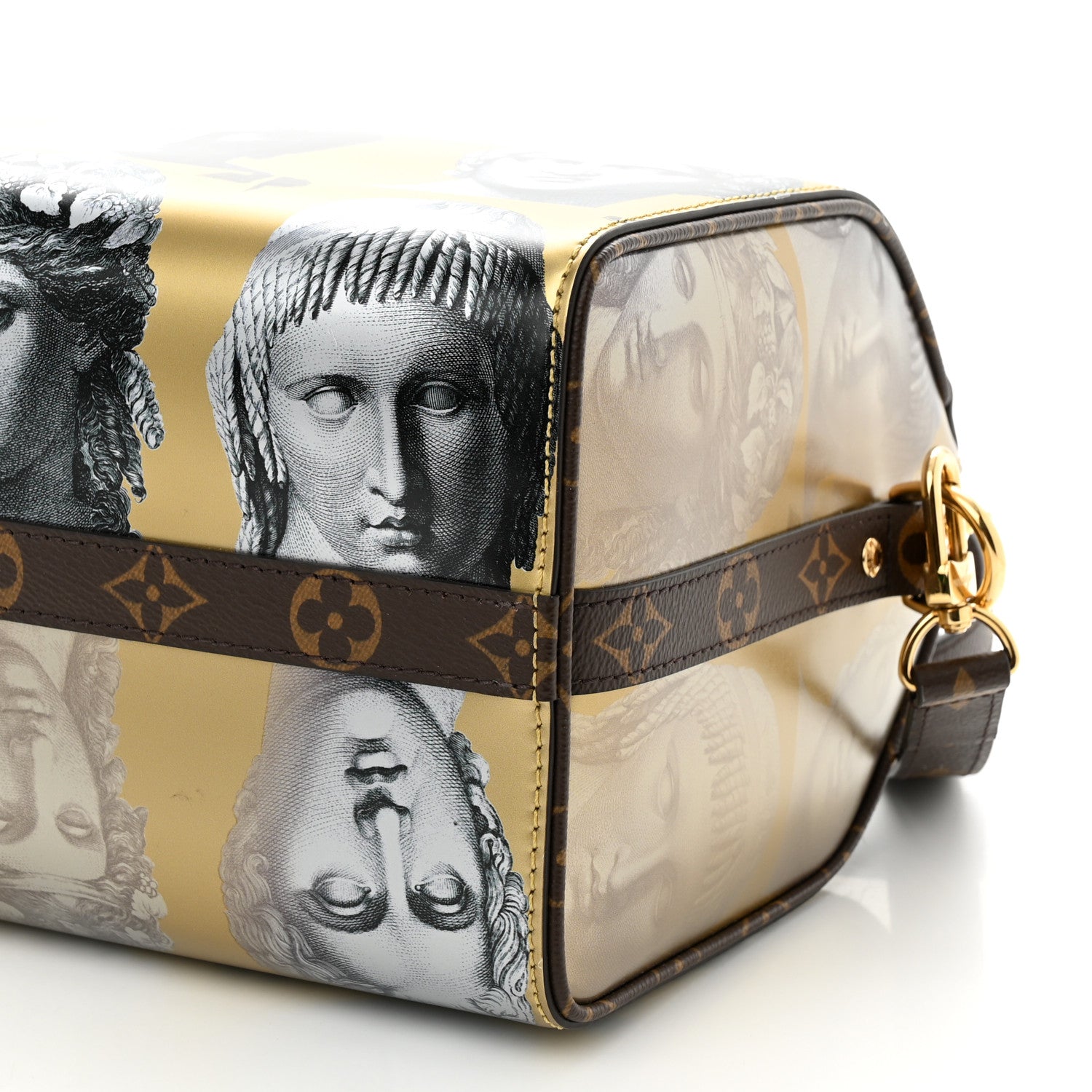 Louis Vuitton X FORNASETTI Calfskin Fornasetti Speedy Bandouliere 25 Gold 9 of 9
