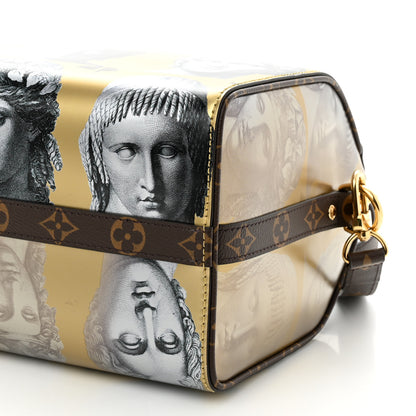 Louis Vuitton X FORNASETTI Calfskin Fornasetti Speedy Bandouliere 25 Gold 9 of 9