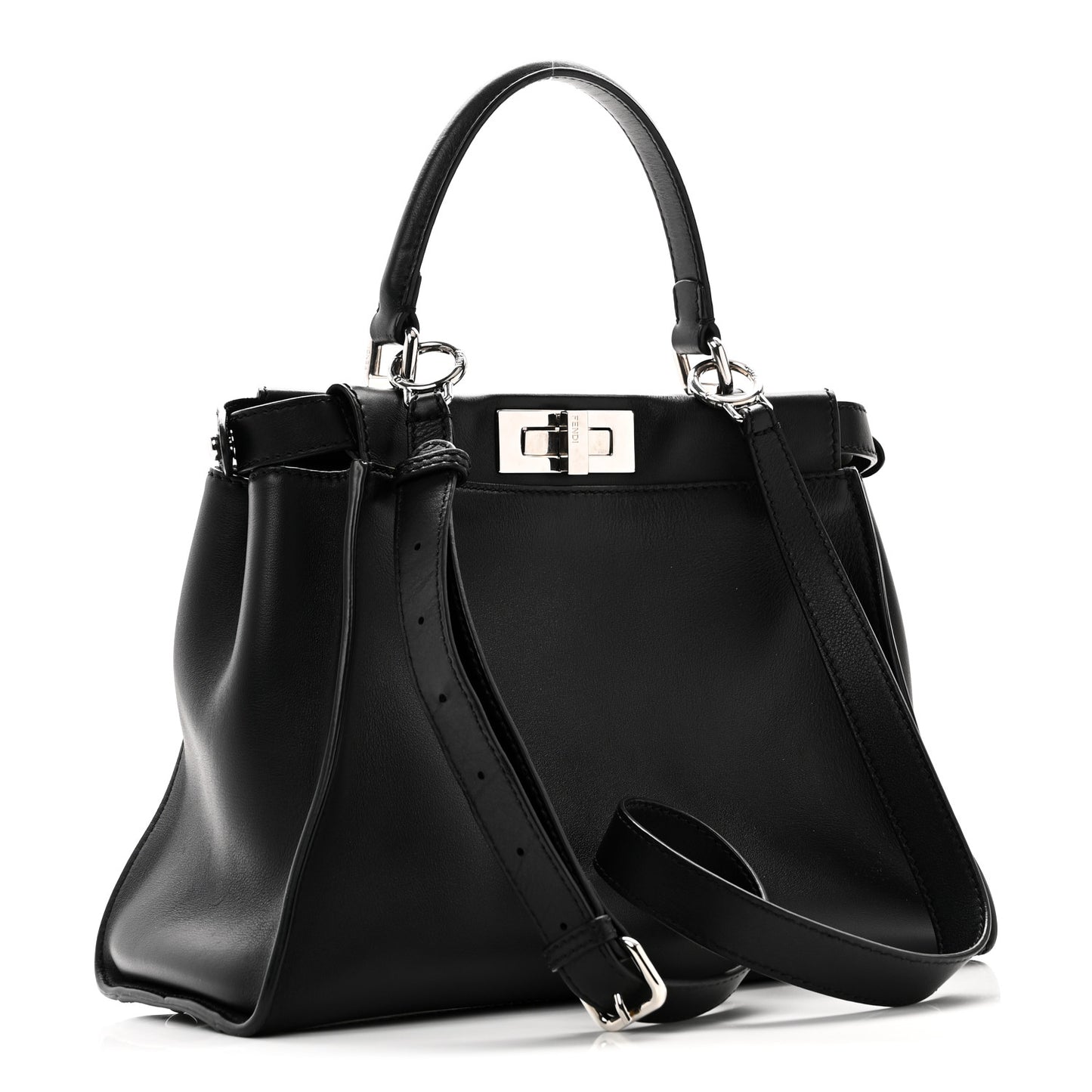 Vitello Seta Snakeskin Crocodile Monster Eyes Medium Peekaboo Iconic Satchel Black Girasole
