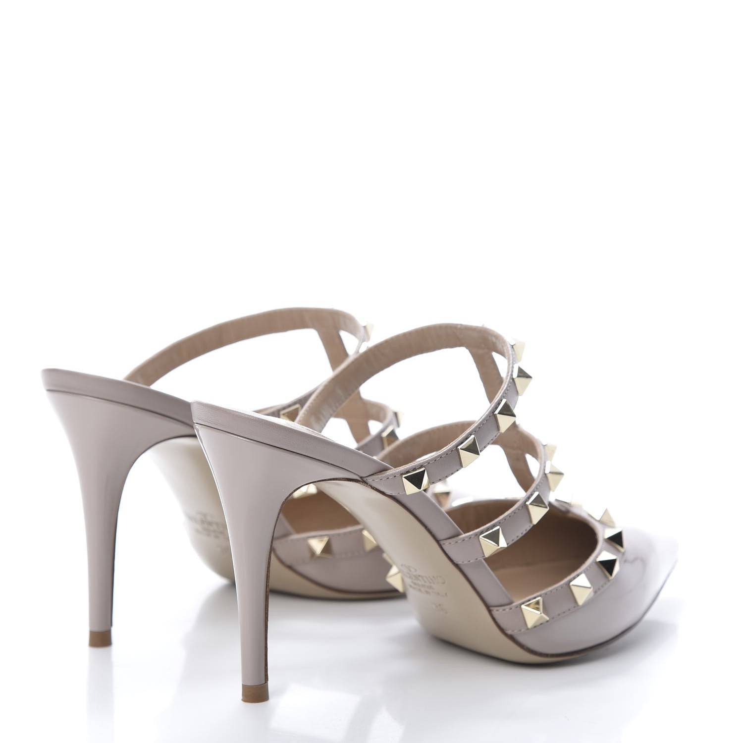 Valentino Garavani Patent Rockstud 90mm Cage Mules 36 Poudre 4 of 12