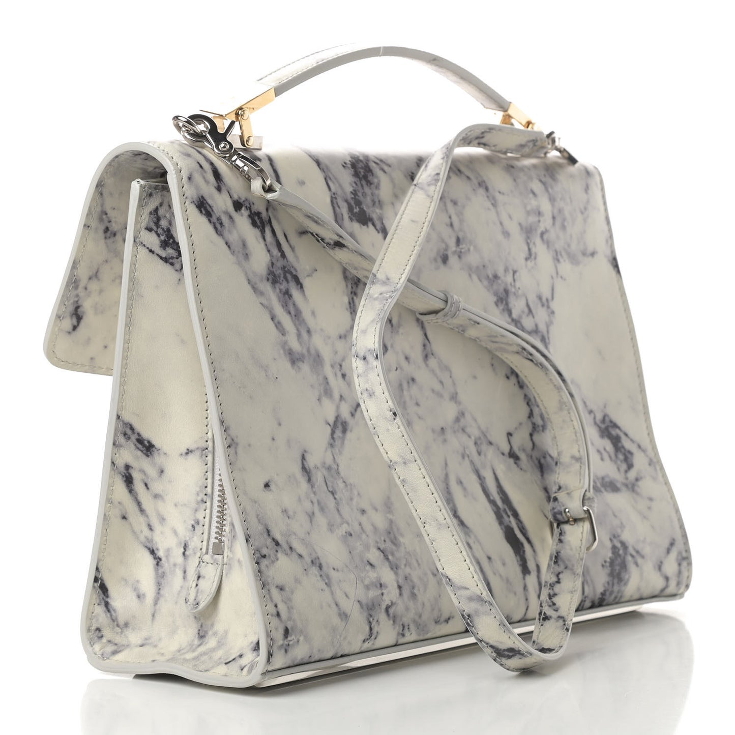Veau Marbre Le Dix S New Cartable Briefcase Blanc Marbre Black