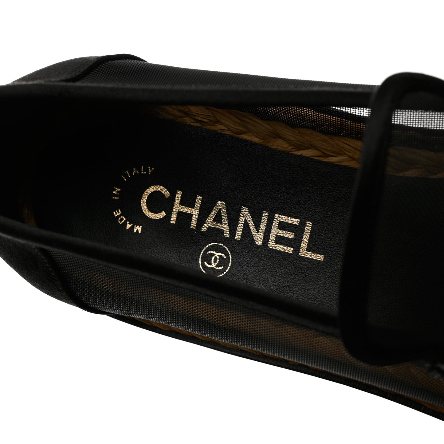 Mesh Satin CC Loafers 40 Black