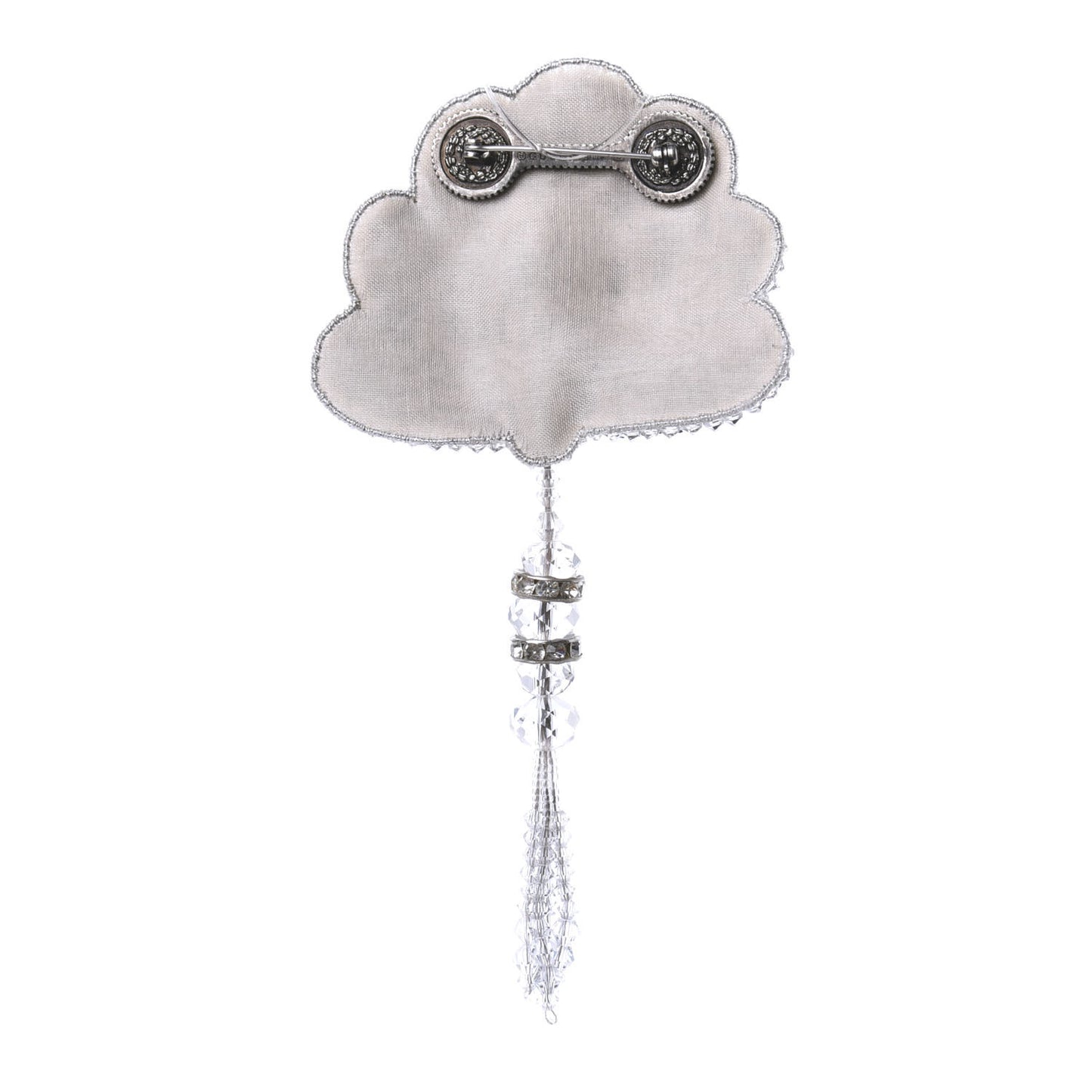 Crystal Shell Brooch Silver