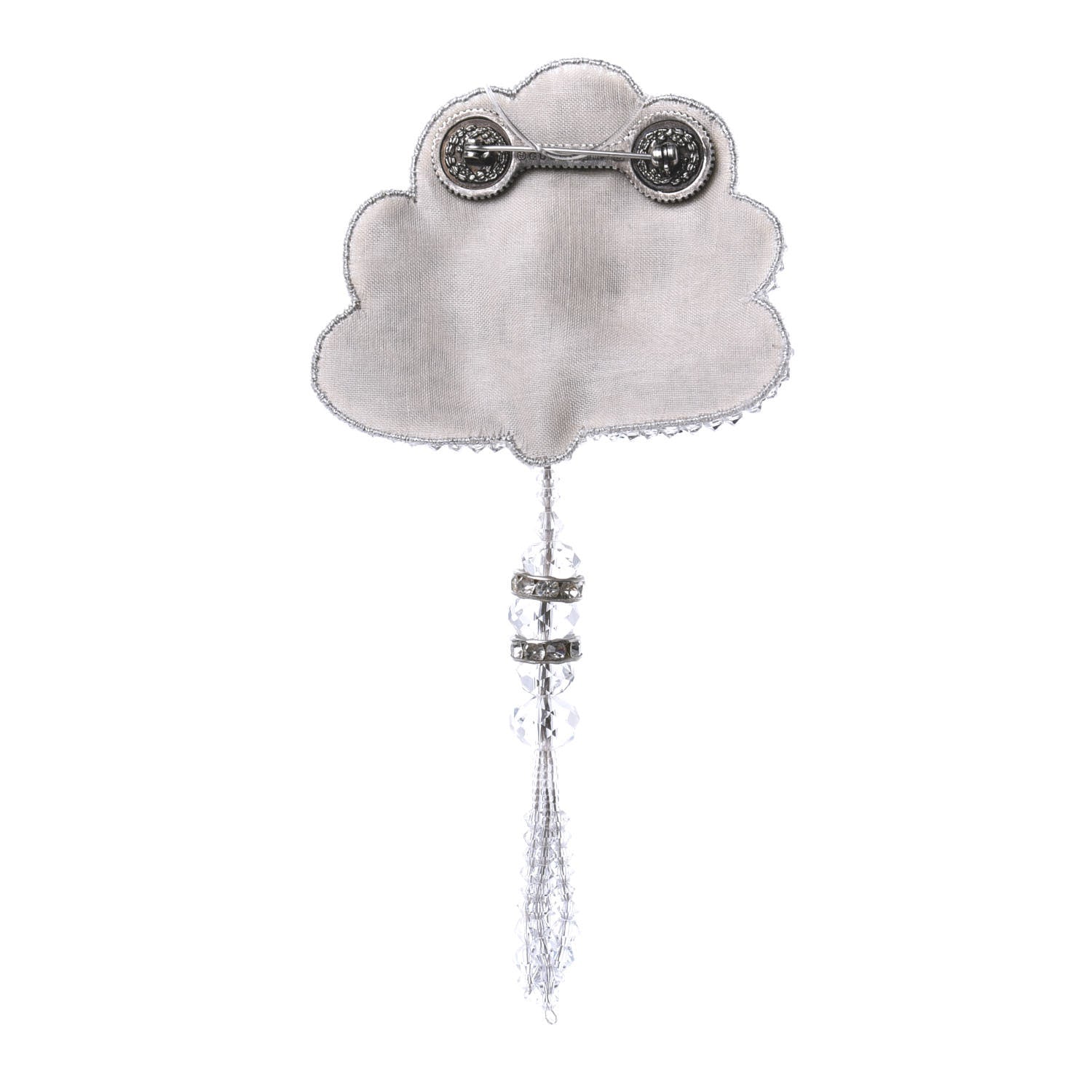 Gucci Crystal Shell Brooch Silver 3 of 6