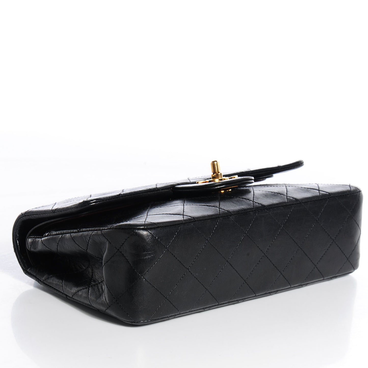 Lambskin Quilted Small Double Flap Black