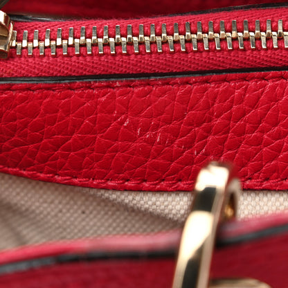Gucci Pebbled Calfskin Bi-Color Medium Bamboo Shopper Tote Fuchsia Orange 28 of 37