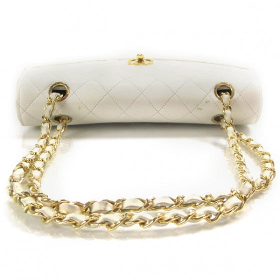 Lambskin Medium Flap White