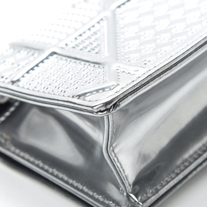 Christian Dior Metallic Patent Micro-Cannage Baby Diorama Flap Bag Silver 12 of 12