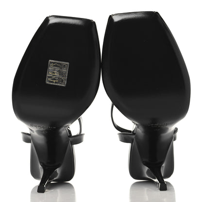 Saint Laurent Patent Calfskin La Scandale 110 Sandals 38 Black 6 of 10