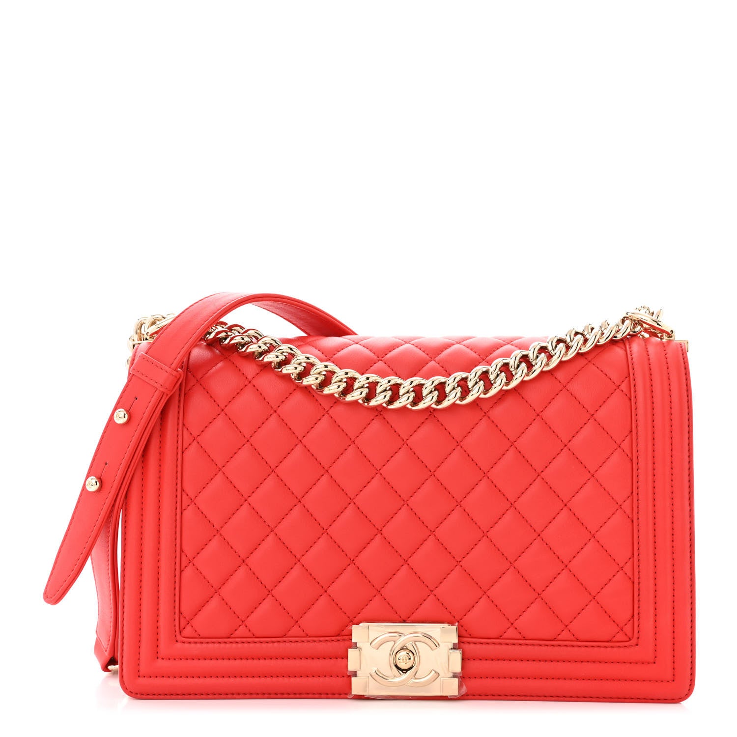 Chanel Calfskin Quilted New Medium Boy Flap Red 1 of 11
