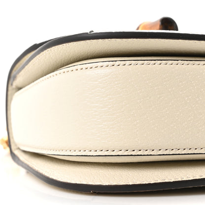 Gucci Monogram Jumbo GG Textured Dollar Calfskin Web Mini Bamboo 1947 Top Handle Bag Off White 15 of 17