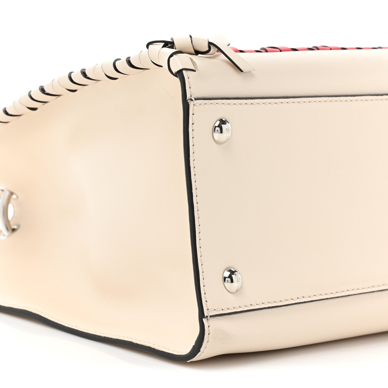 Fendi Vitello Century F is Whipstitch Bi-Color Regular Runaway Satchel Camelia Orzo Multicolor 10 of 14