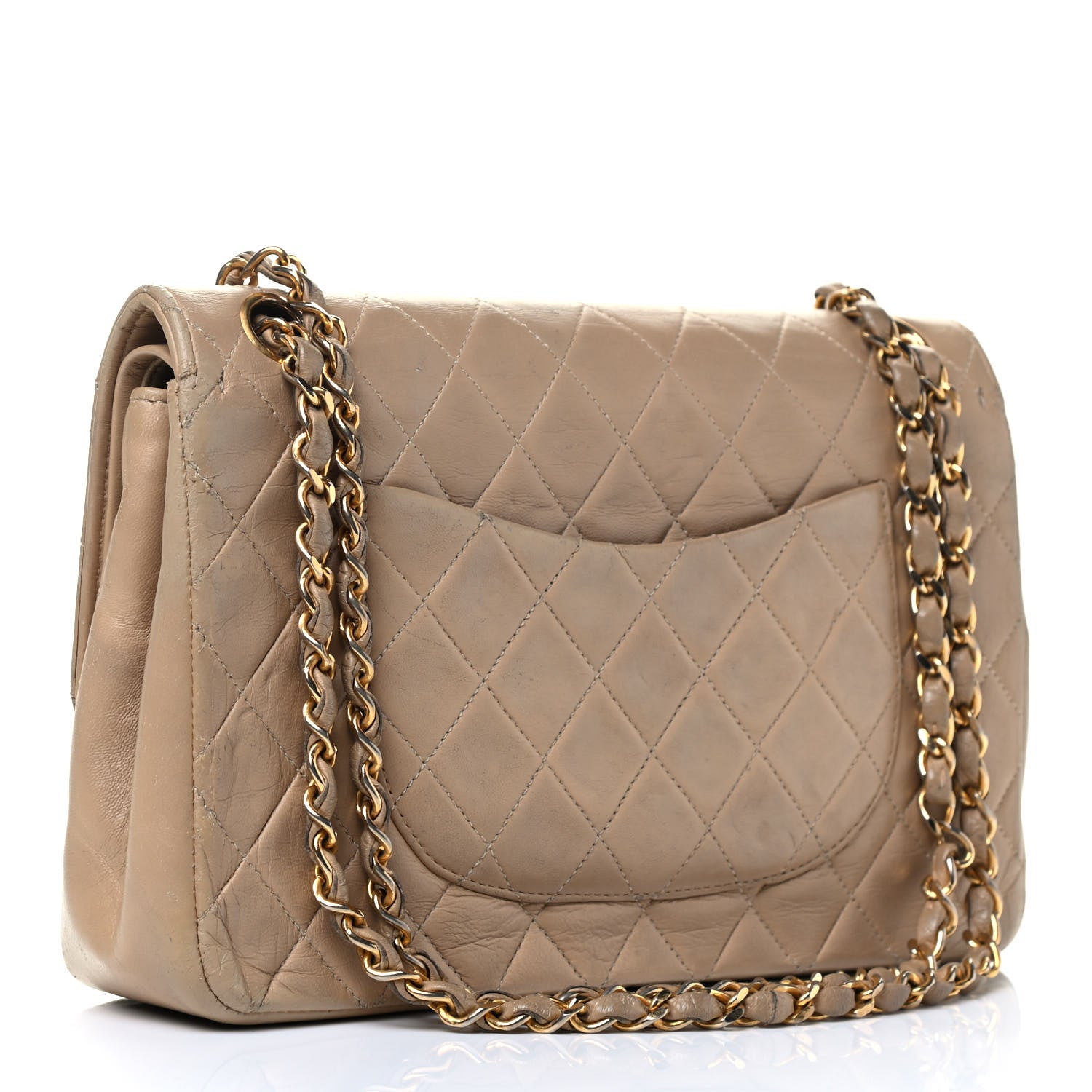 Chanel Lambskin Quilted Medium Double Flap Beige 2 of 4
