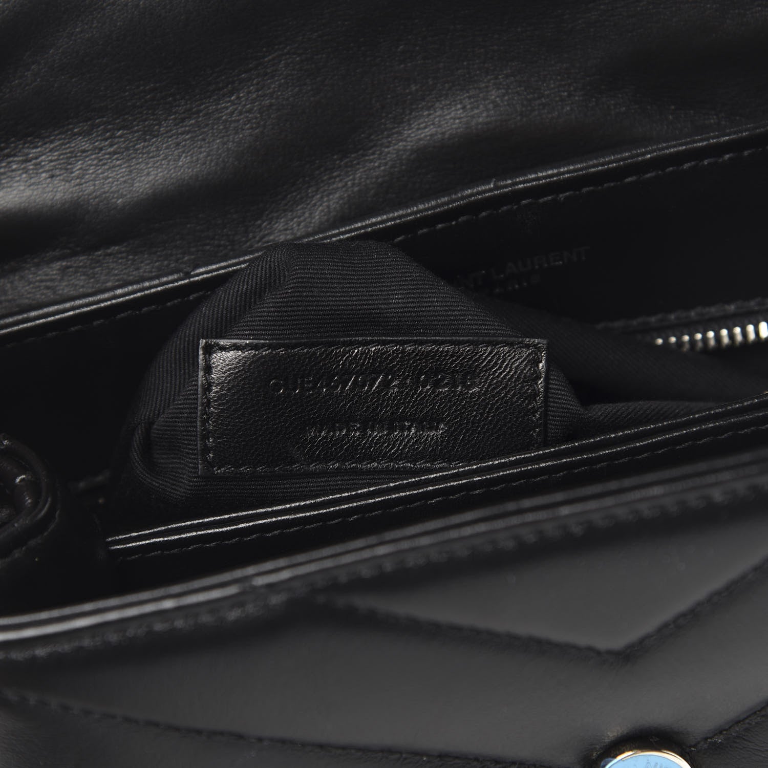 Saint Laurent Calfskin Y Quilted Monogram Toy Loulou Crossbody Bag Black 7 of 11