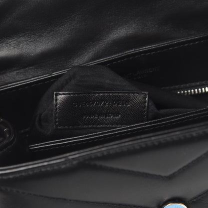 Saint Laurent Calfskin Y Quilted Monogram Toy Loulou Crossbody Bag Black 7 of 11