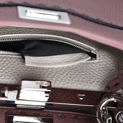 Fendi Cuoio Romano Selleria Bi-Color Mini Peekaboo Iconic Satchel English Rose Camelia 7 of 10