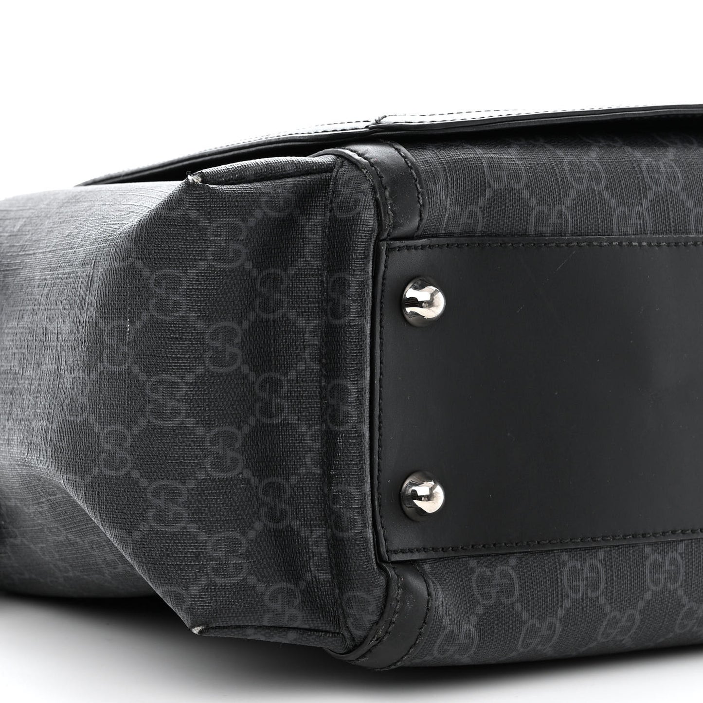GG Supreme Monogram Web Messenger Diaper Bag Black Grey