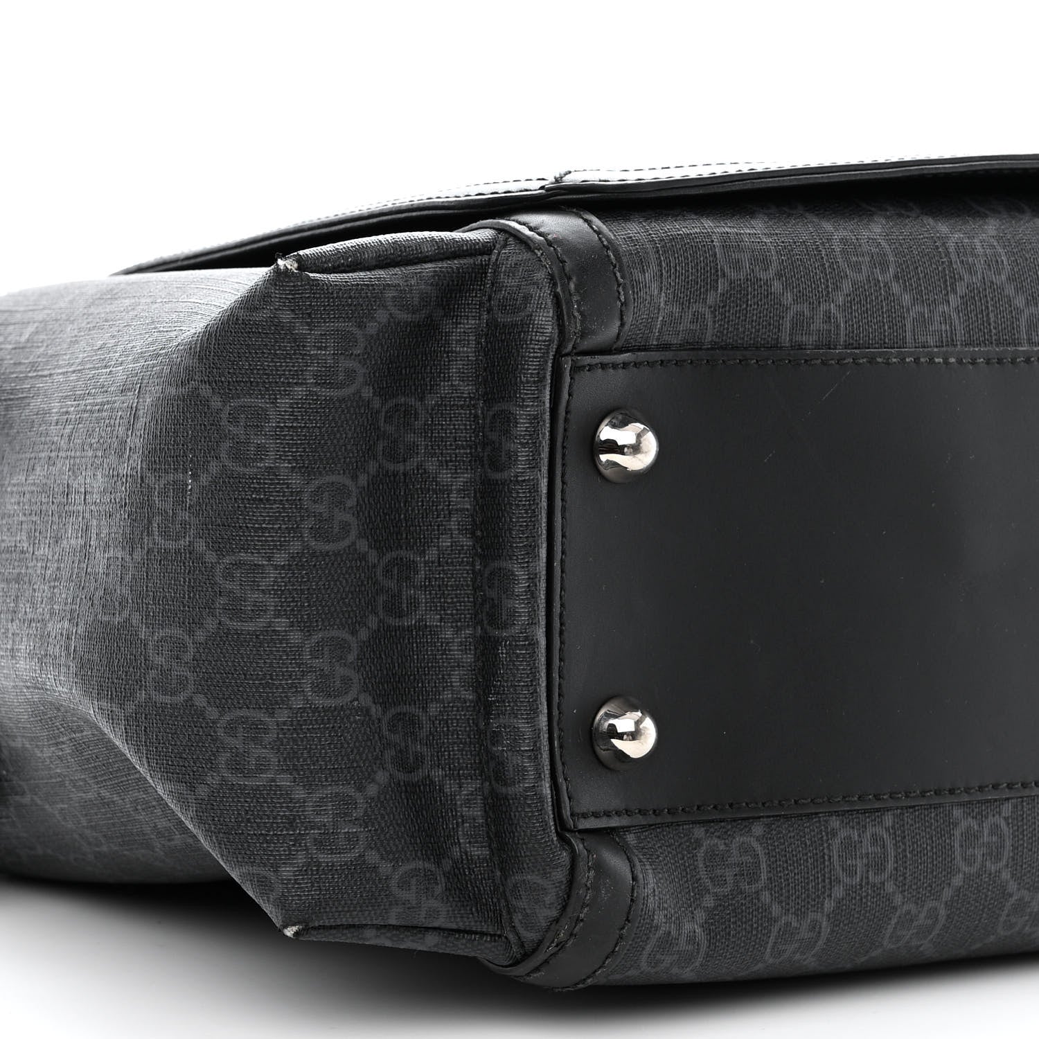 Gucci GG Supreme Monogram Web Messenger Diaper Bag Black Grey 10 of 17