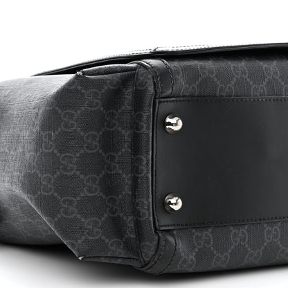 Gucci GG Supreme Monogram Web Messenger Diaper Bag Black Grey 10 of 17