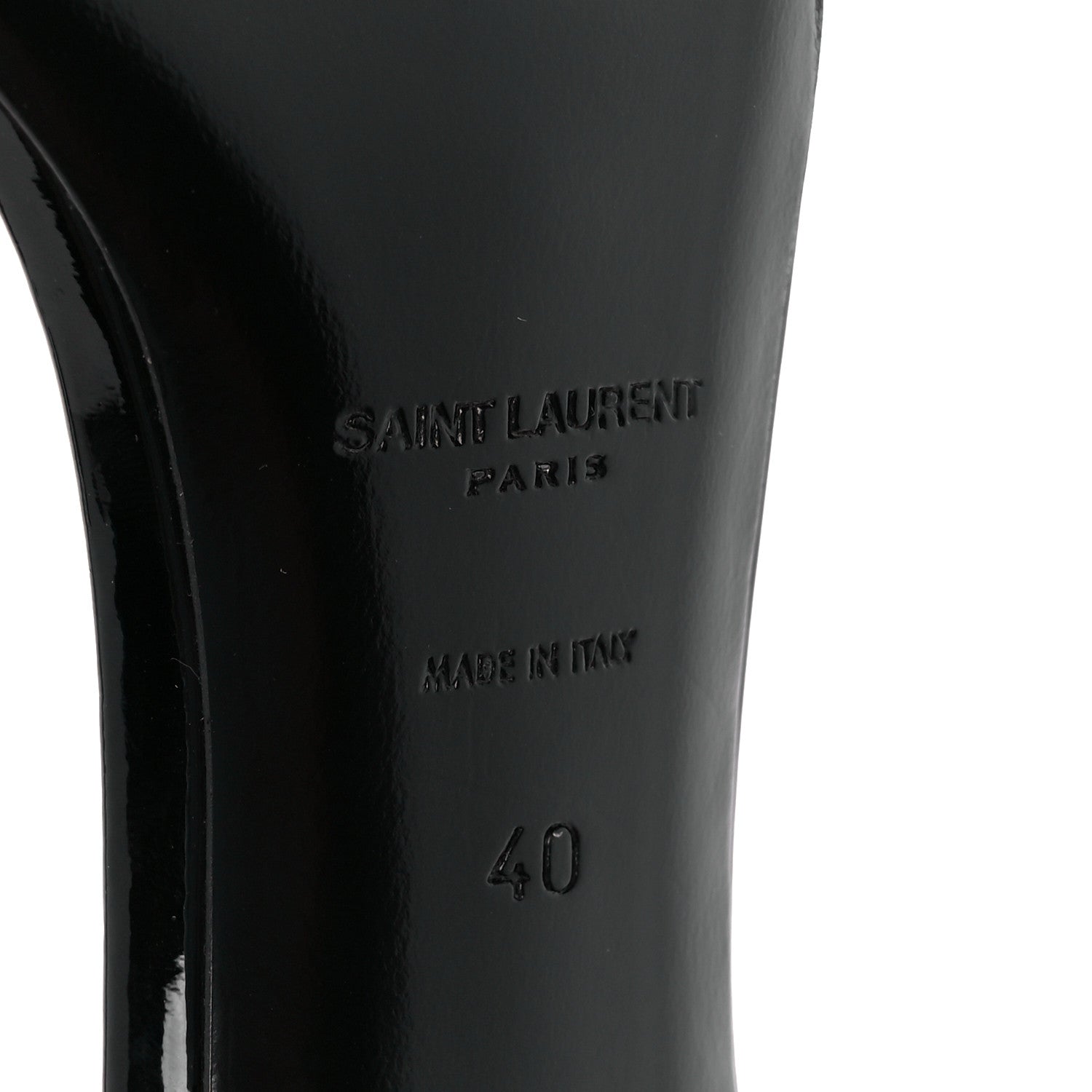 Saint Laurent Patent Calfskin Bea 90 Ankle Strap Sandals 40 Black 6 of 8