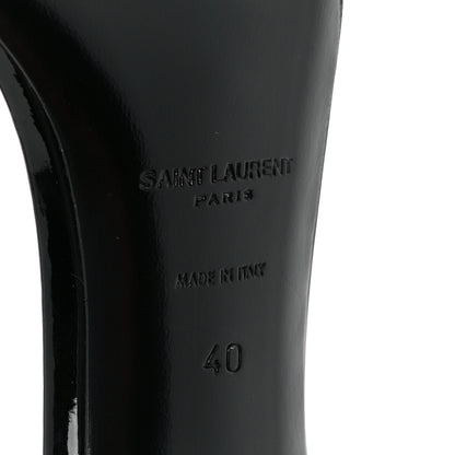 Saint Laurent Patent Calfskin Bea 90 Ankle Strap Sandals 40 Black 6 of 8