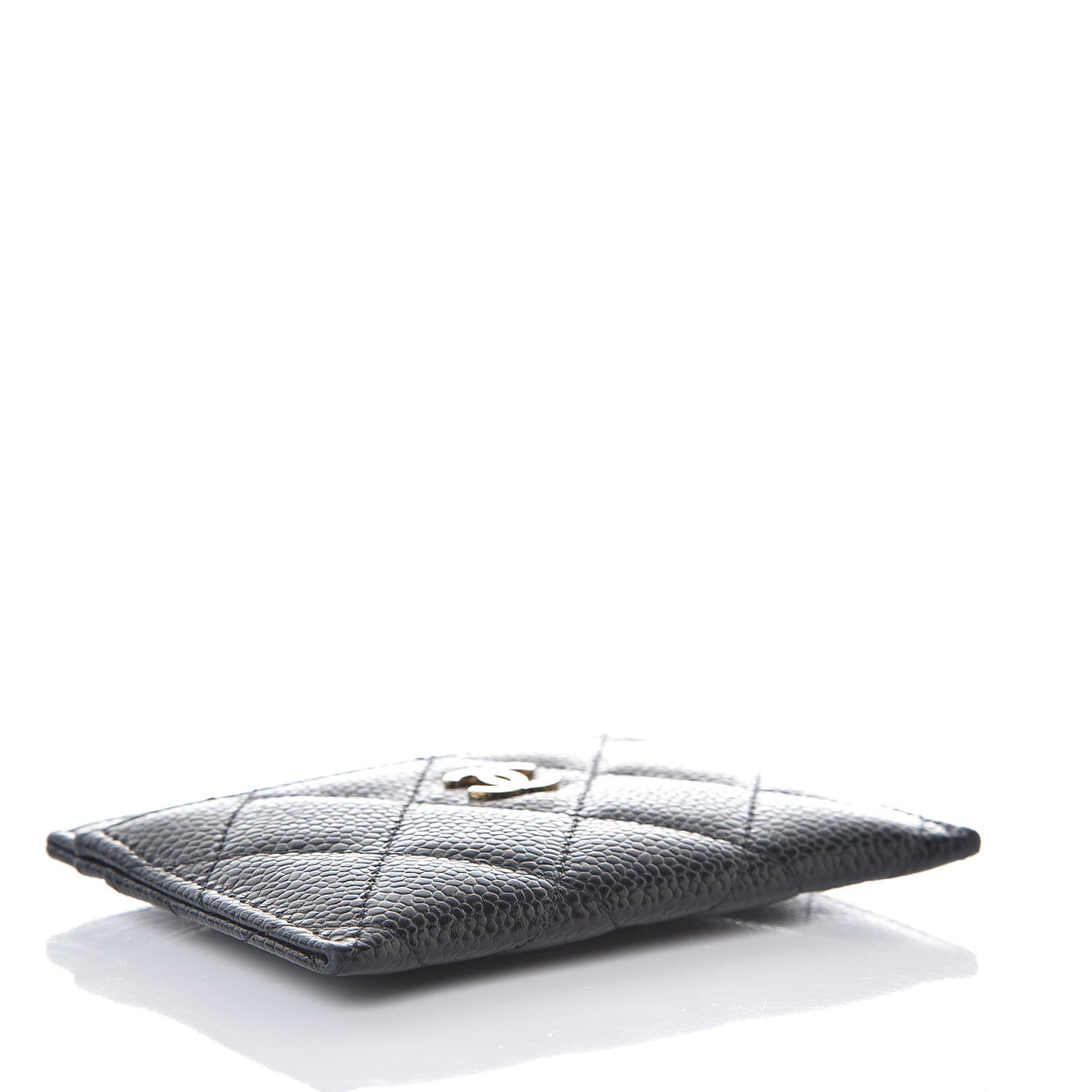 Caviar Quilted Card Holder Black