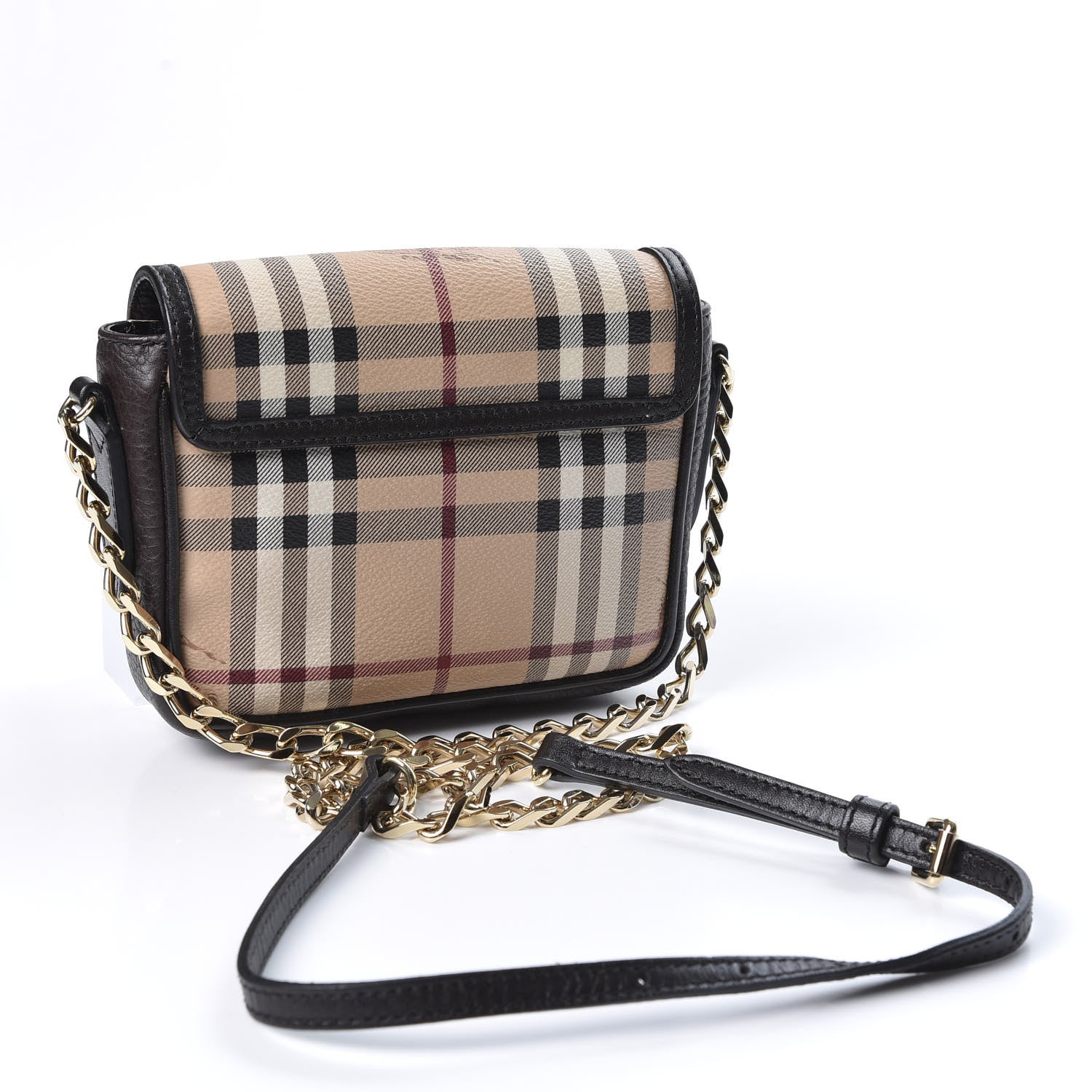 Burberry Haymarket Check Mini Tassel Crossbody Bag Chocolate 2 of 8
