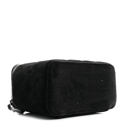 Chanel Velvet Quilted Small Vanity Case With Chain Black 4 of 11