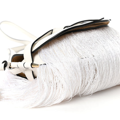 Loewe Calfskin Mini Fringe Gate Crossbody Bag White 6 of 10