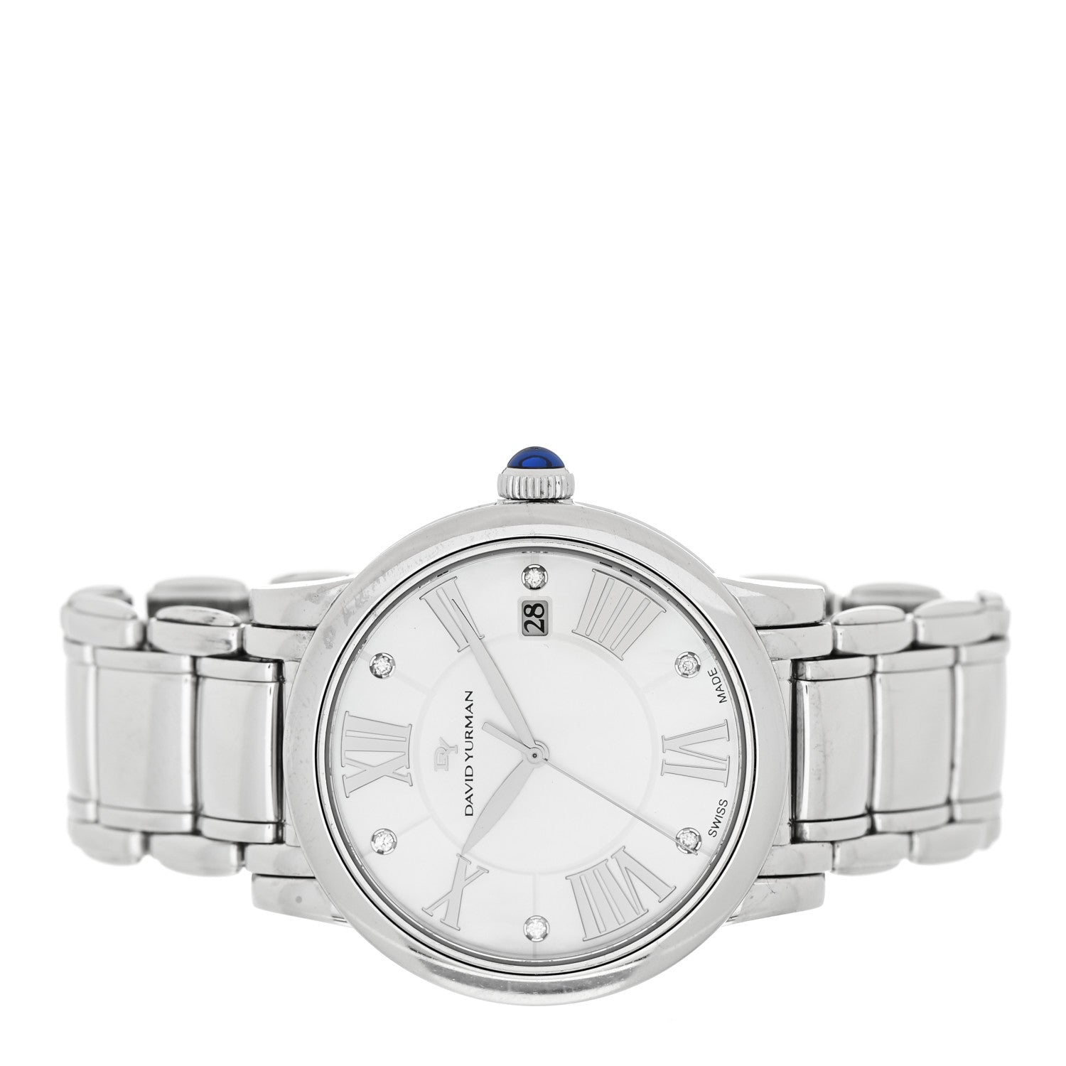 David Yurman Stainless Steel Diamond Mother of Pearl 38mm Classic Quartz Watch 2 of 5