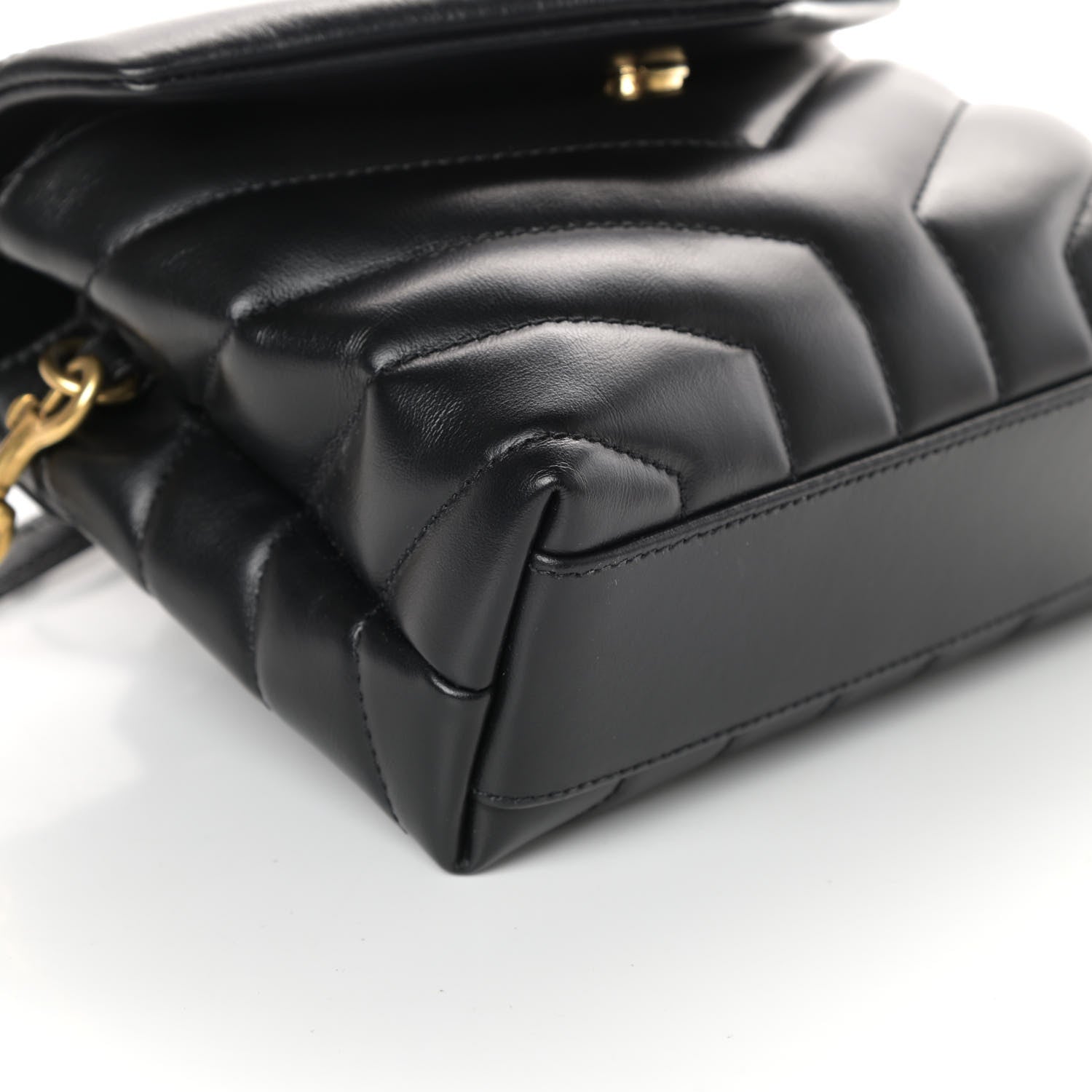 Saint Laurent Calfskin Y Quilted Monogram Toy Loulou Crossbody Bag Black 8 of 9