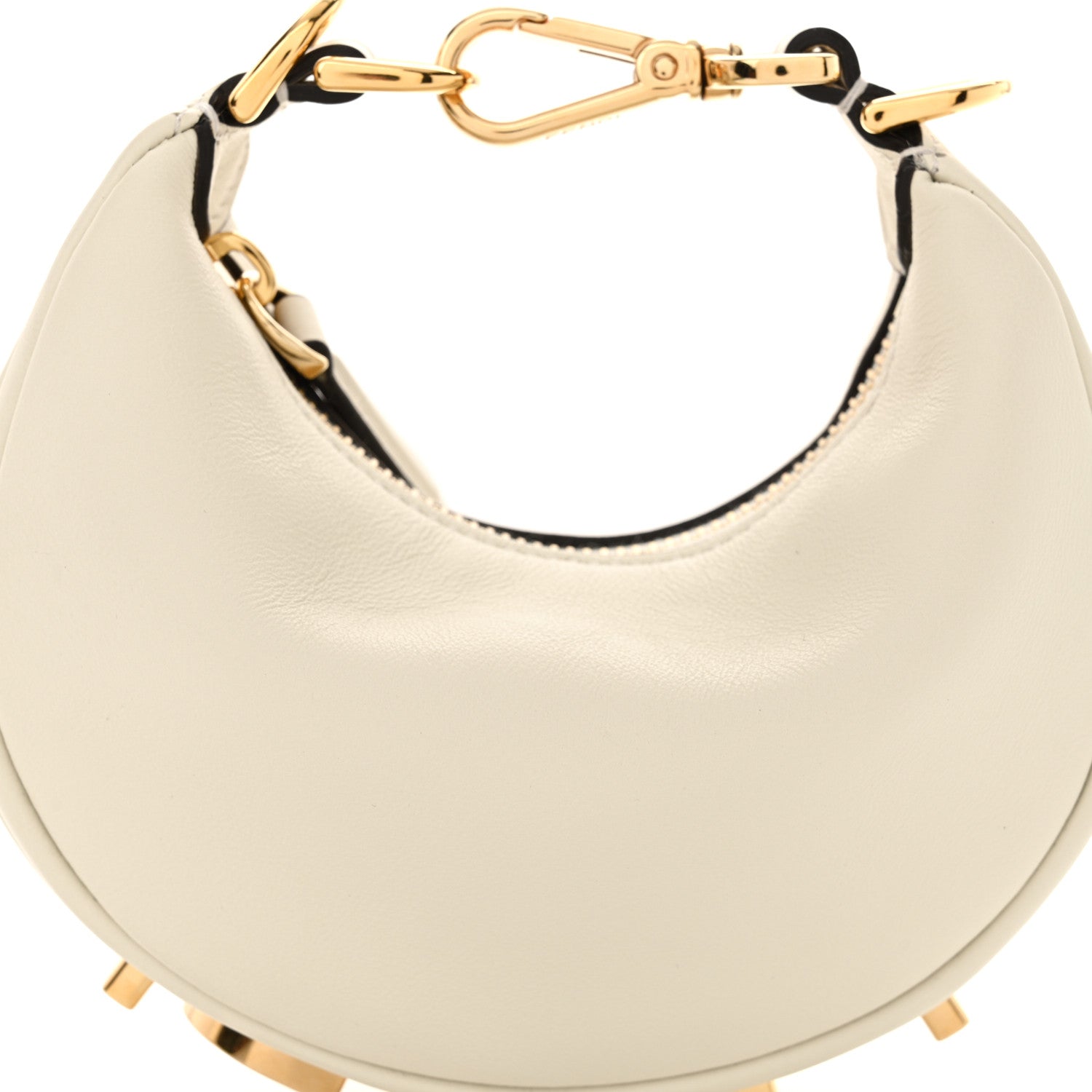 Fendi Vitello Grace Matte Nano Fendigraphy Hobo Charm White Ice 8 of 10