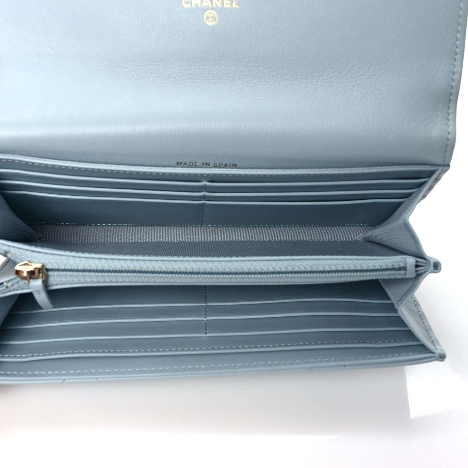 Chanel Lambskin Quilted Chanel 19 Flap Wallet Light Blue 5 of 8