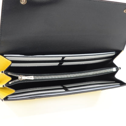 Celine Drummed Calfskin Large Multifunction Flap Wallet Citron 5 of 7
