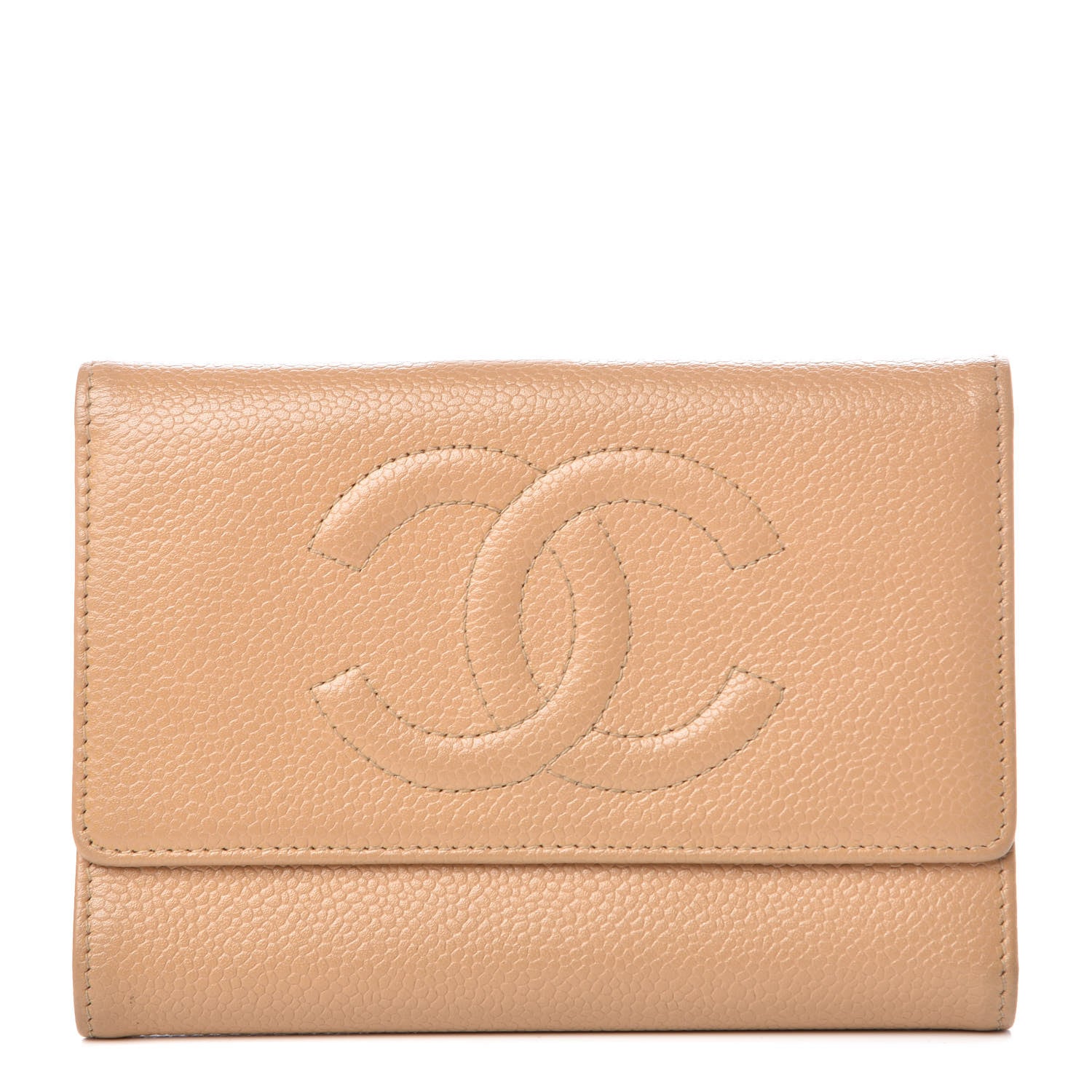 Chanel Caviar CC Timeless Flap Wallet Beige 1 of 12