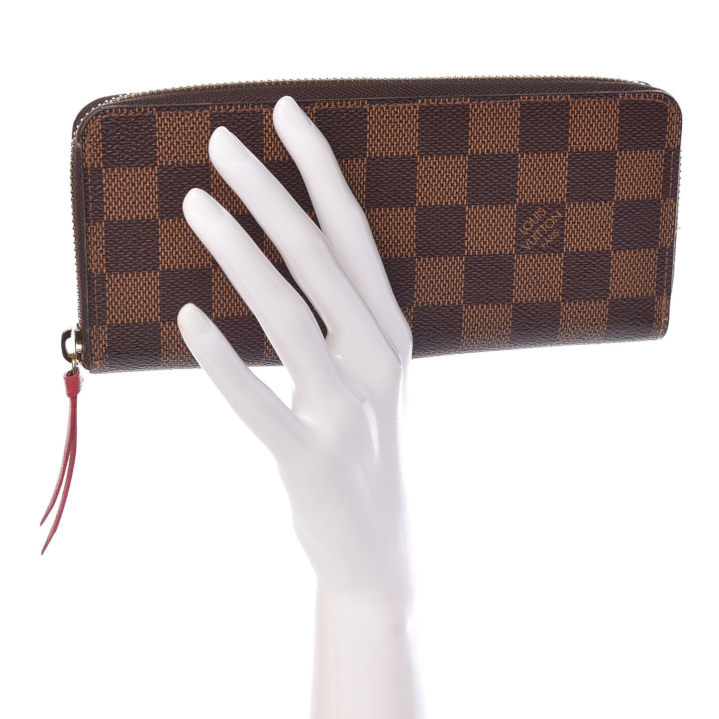Damier Ebene Clemence Wallet Cherry