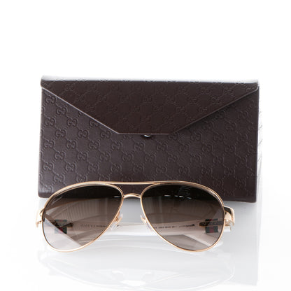 Gucci Web Aviator Sunglasses 4282/S White Gold 8 of 8
