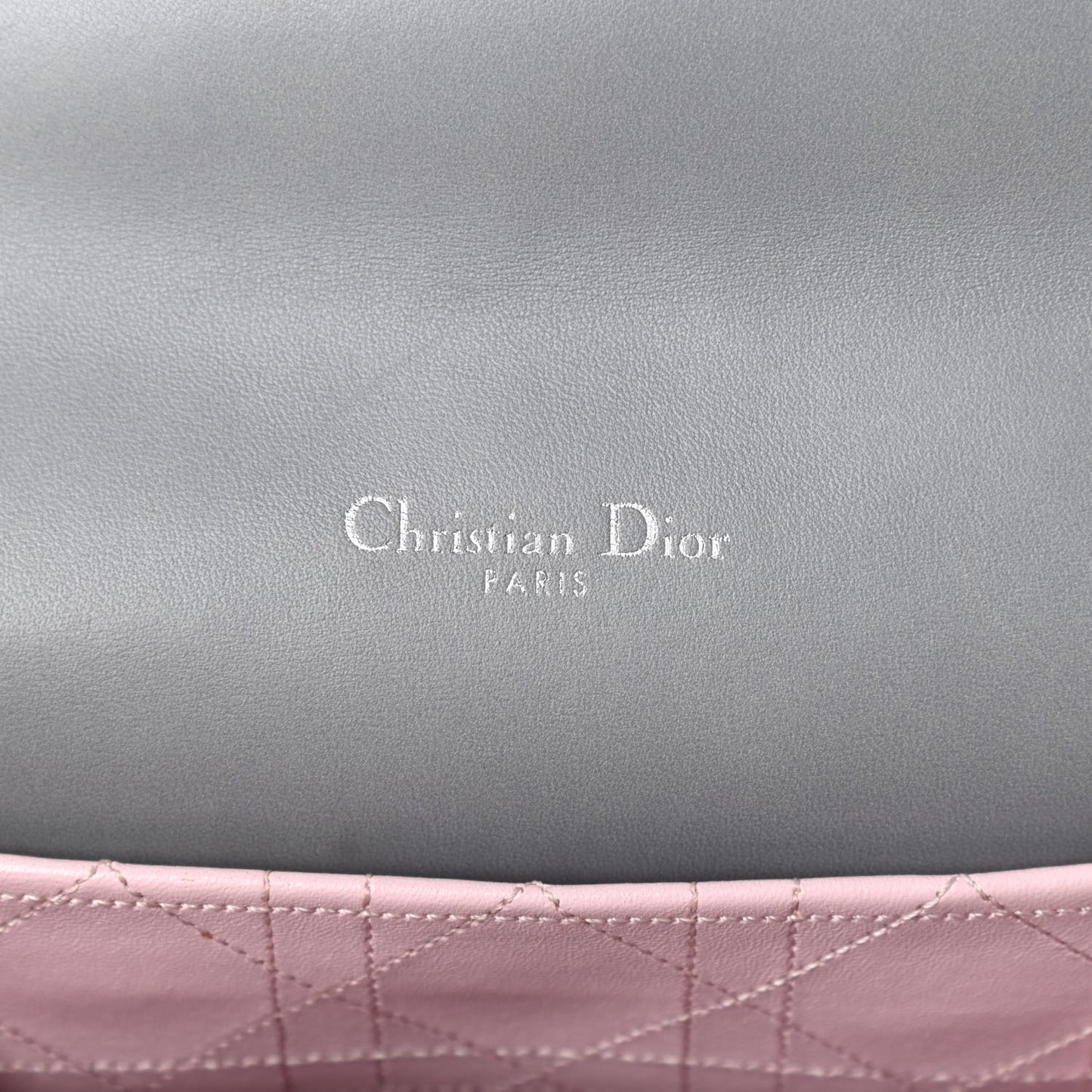 Lambskin Cannage Small Miss Dior Flap Grey