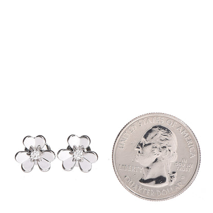 Van Cleef & Arpels 18K White Gold Diamond Mini Frivole Earrings 2 of 5