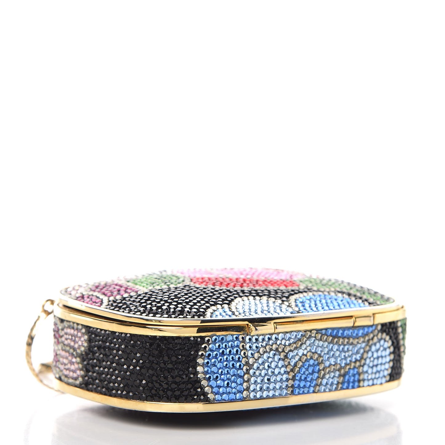 Swarovski Crystal Floral Minaudiere Clutch Multicolor