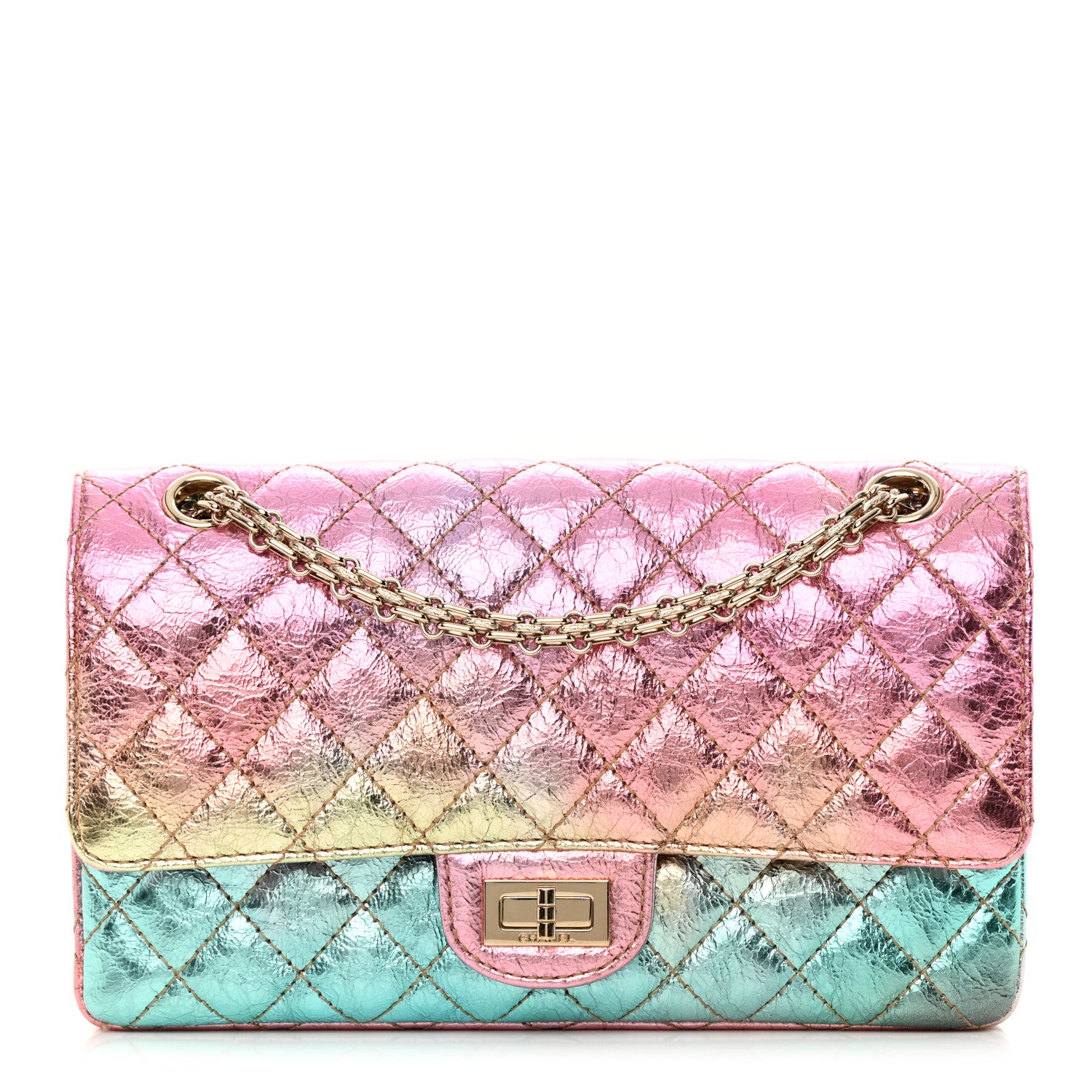 Chanel Metallic Goatskin Quilted 2.55 Reissue 225 Flap Multicolor 1 of 12