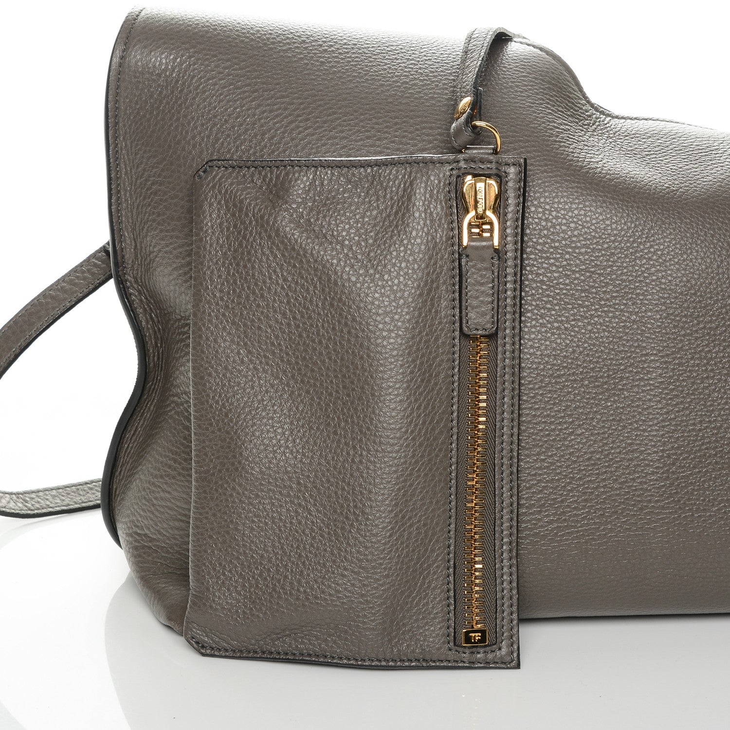 Tom Ford Grained Calfskin Alix Padlock Zip Tote Graphite 6 of 7