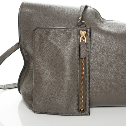 Tom Ford Grained Calfskin Alix Padlock Zip Tote Graphite 6 of 7