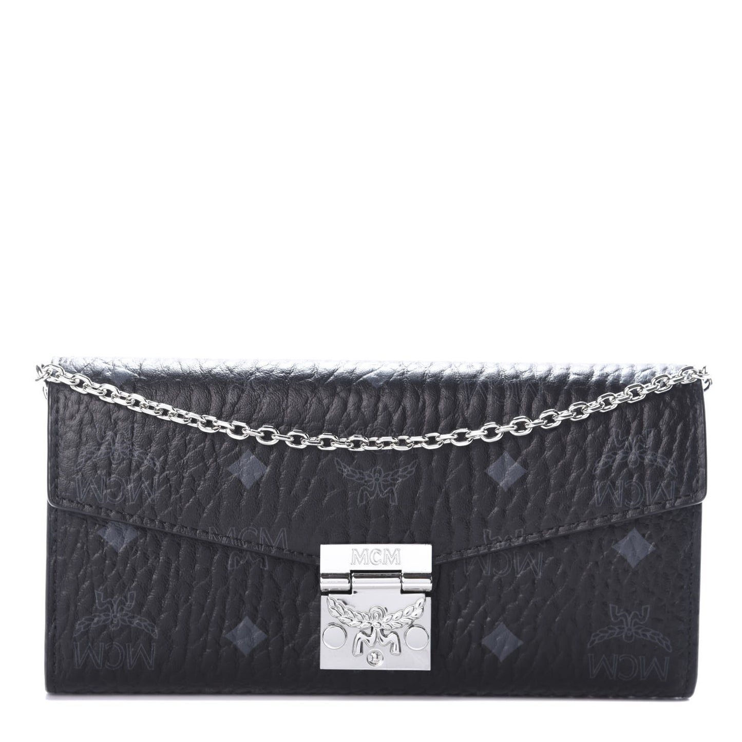 Visetos Large Patricia Wallet On Chain Black