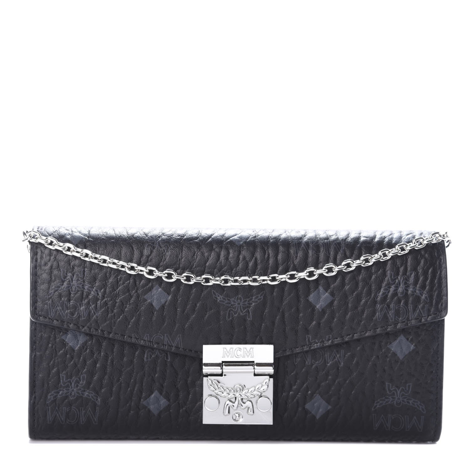 MCM Visetos Large Patricia Wallet On Chain Black 1 of 8
