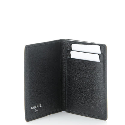 Chanel Goatskin Camellia Card Holder Wallet Black 5 of 9