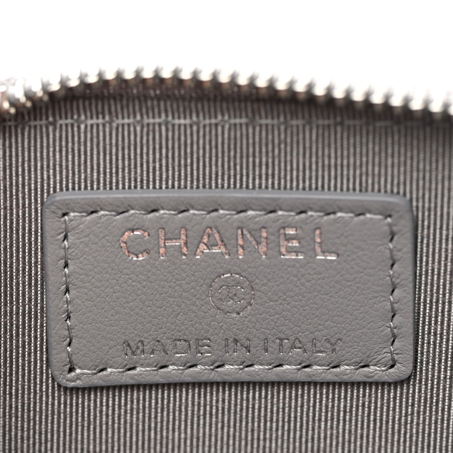 Chanel Lambskin Quilted Zip Around Coin Purse Wallet Grey 6 of 7